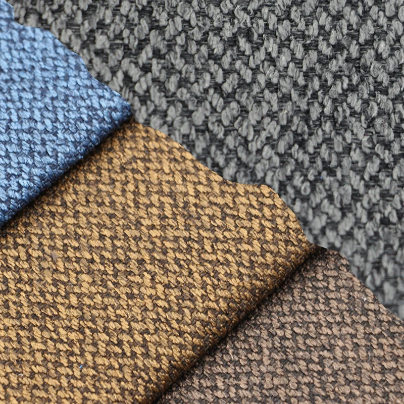 Mand textile wholesale high quality plain woven dyed polyester linen dining room chair upholstery fabric from shaoxing