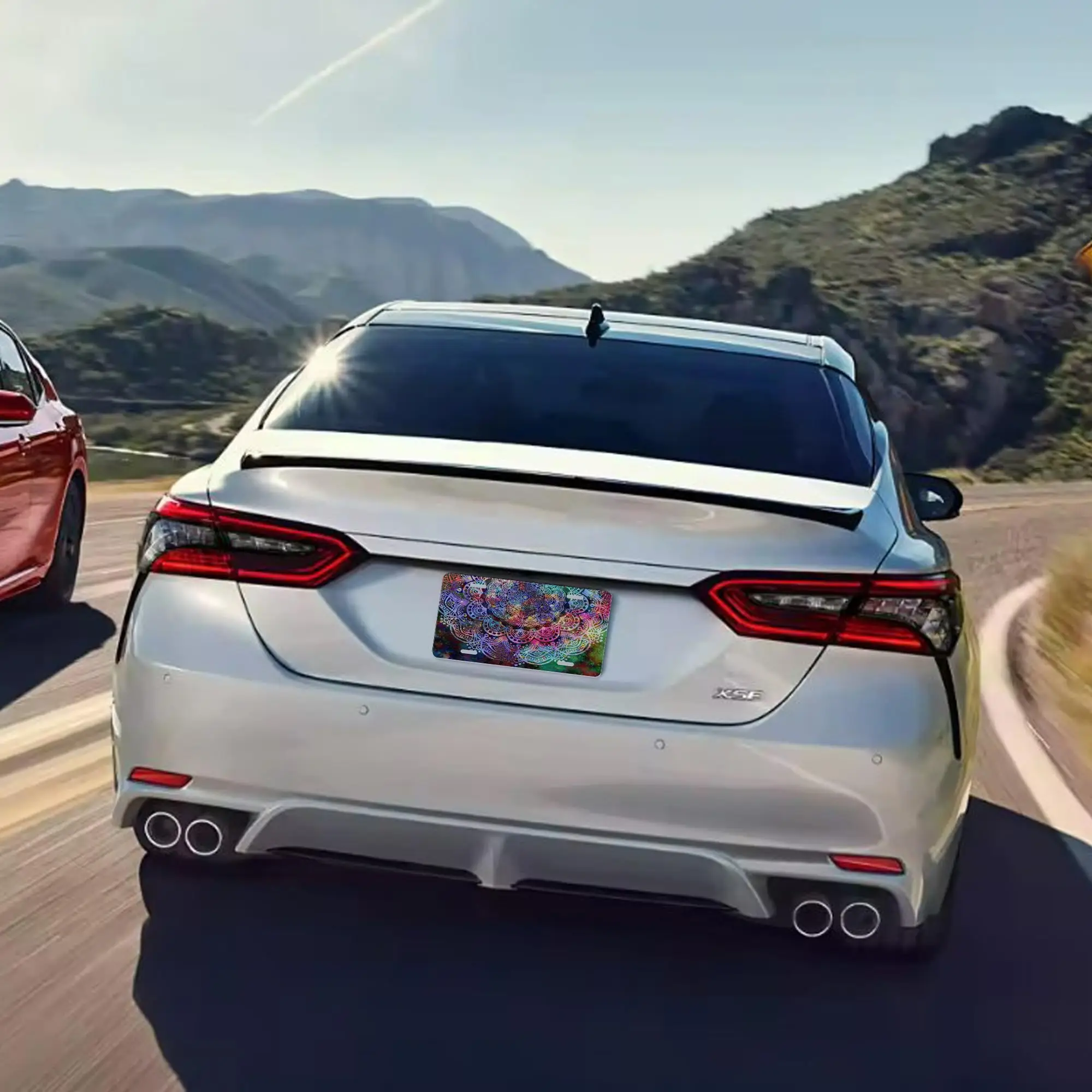 Factory Direct Sale American Flag Decorate Customized Logo Number Embossed License Plate Of Car