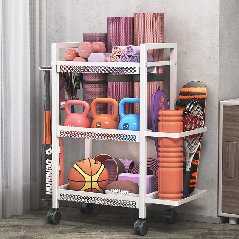 Metal all-in-one adjustable dumbbell home fitness equipment yoga mat storage  basketball display golf rack
