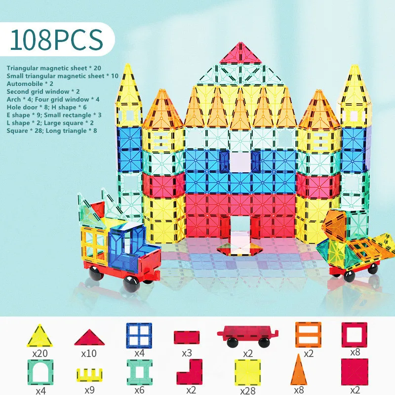 Популярные товары, цветная Магнитная пленка с окошком, 108 шт. в комплекте, магнитные детские развивающие игрушки