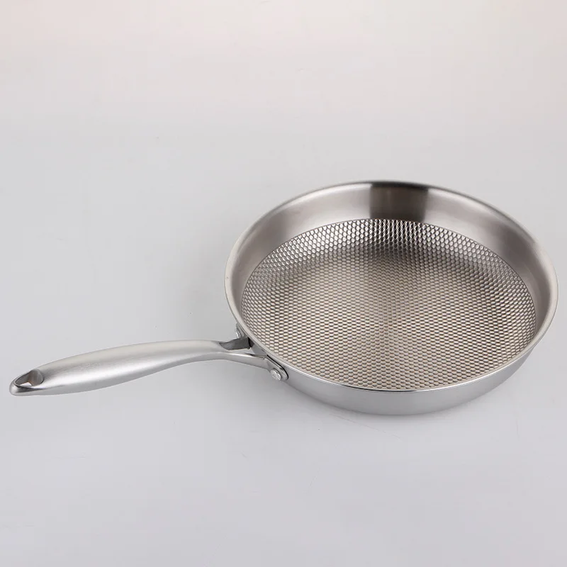 High Quality ODM Embossed 3-Ply Stainless Steel Frypan Durable Non-Stick Saute Pans for Kitchen Use