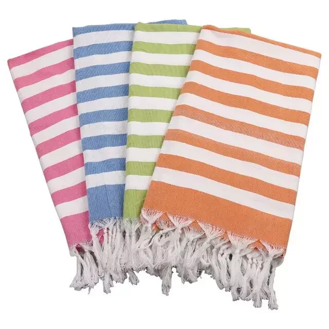 Wholesale  Bath Towel Custom Beige Turkish Beach Towel 100% Cotton Turkish Cotton Beach Towels With Tassels