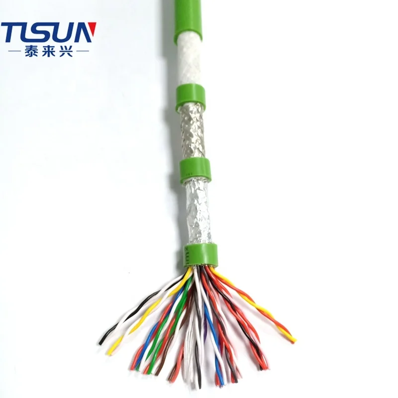 PUR гибкий 32 сердцевины 16 пара 0.25mm2 витая пара экранированный кабель