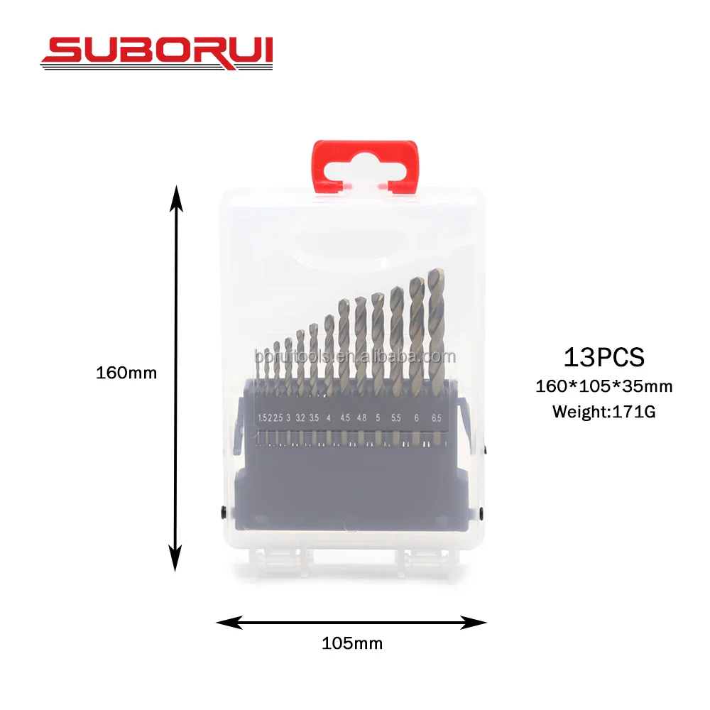 SUBORUI DIN338 Fully Ground Power Tool Accessory HSS INOX Metal Drill Bits Set for Stainless Steel Metal Jobber Twist Drill Bit