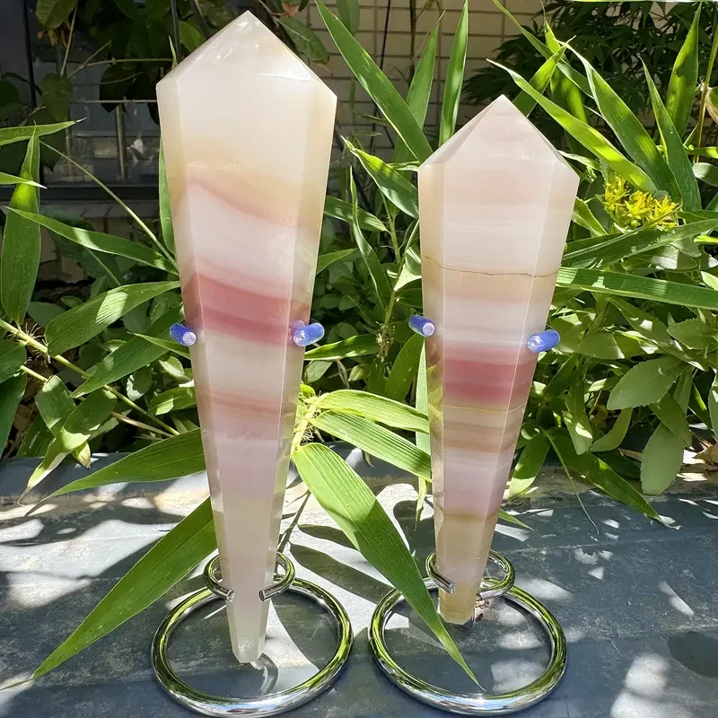 Fanshi Wholesale High Quality Natural  Seven Color Jade Wand Polished Colorful Jade Tower Healing Stone Point Crystal Crafts