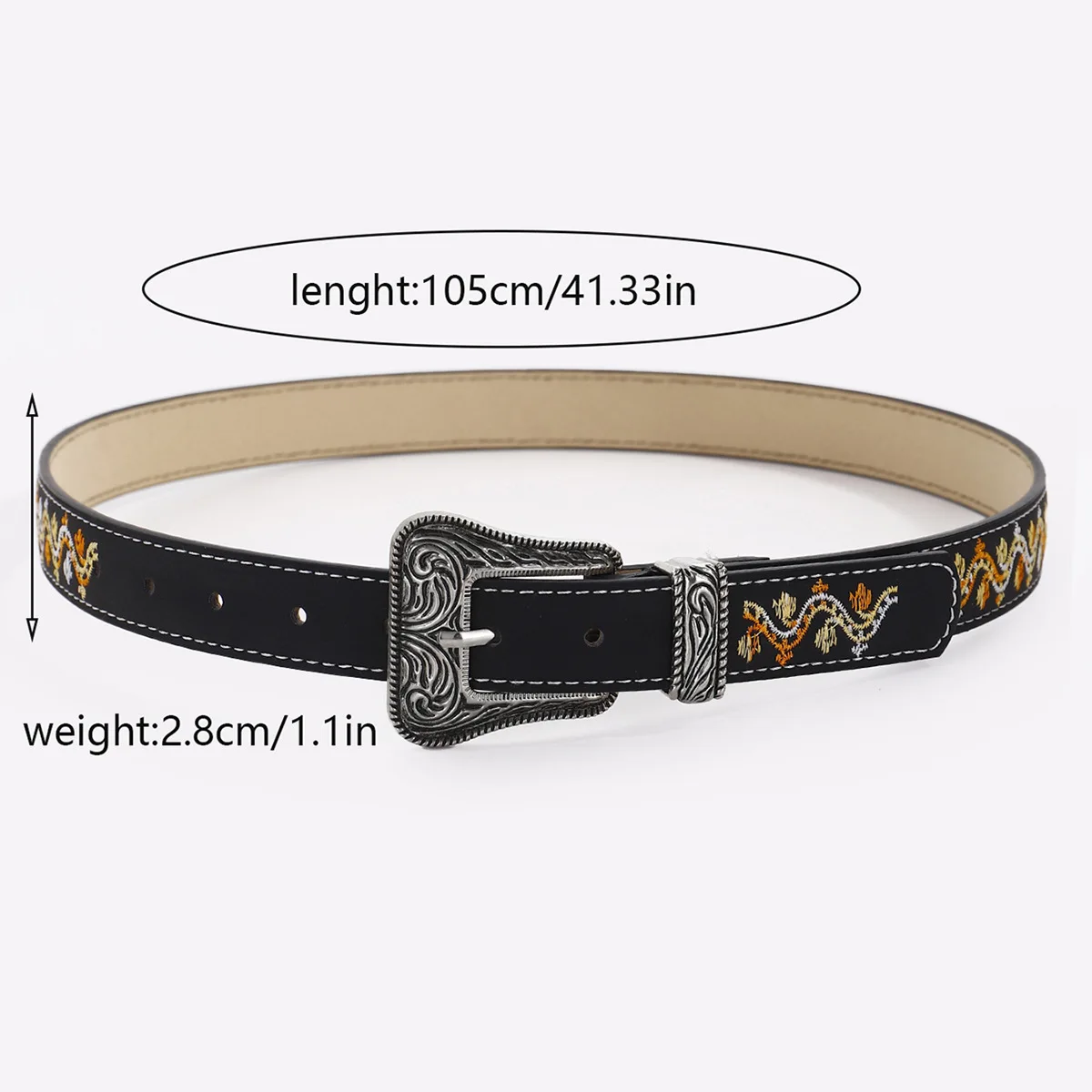 New embroidery retro ethnic style with jeans for women belt