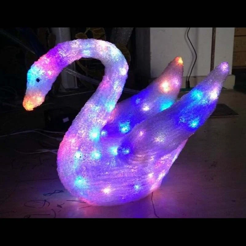 Acrylic holiday creations color change swan decorations led lighted goose Christmas decoration lights