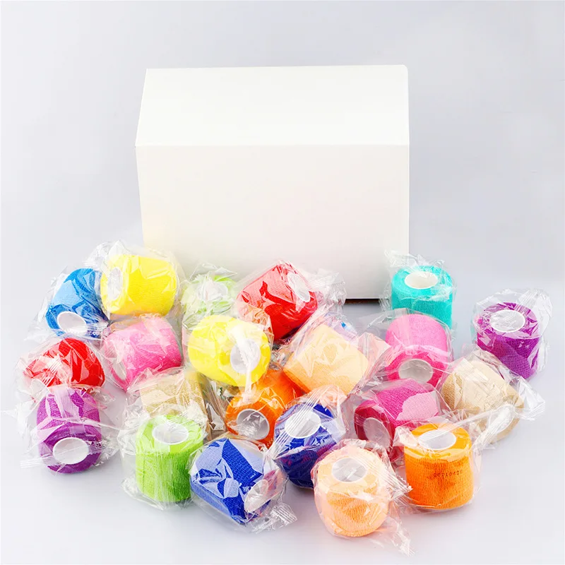 Disposable Cohesive Tattoo Grip Cover Tape Wrap Elastic Bandage Rolls for Tattoo Machine Grip Tube Accessories