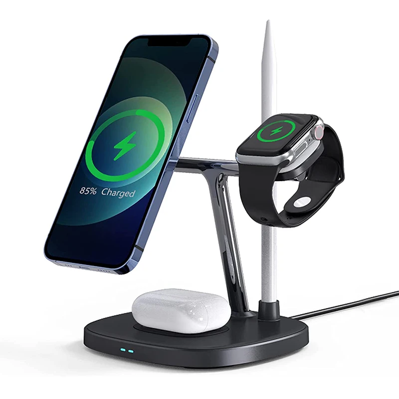 Magnetic QI 15W 4 in 1 wireless charger station For Iphone 12/Iwatch/Airpods Pro/Apple pencil 1st charger dock