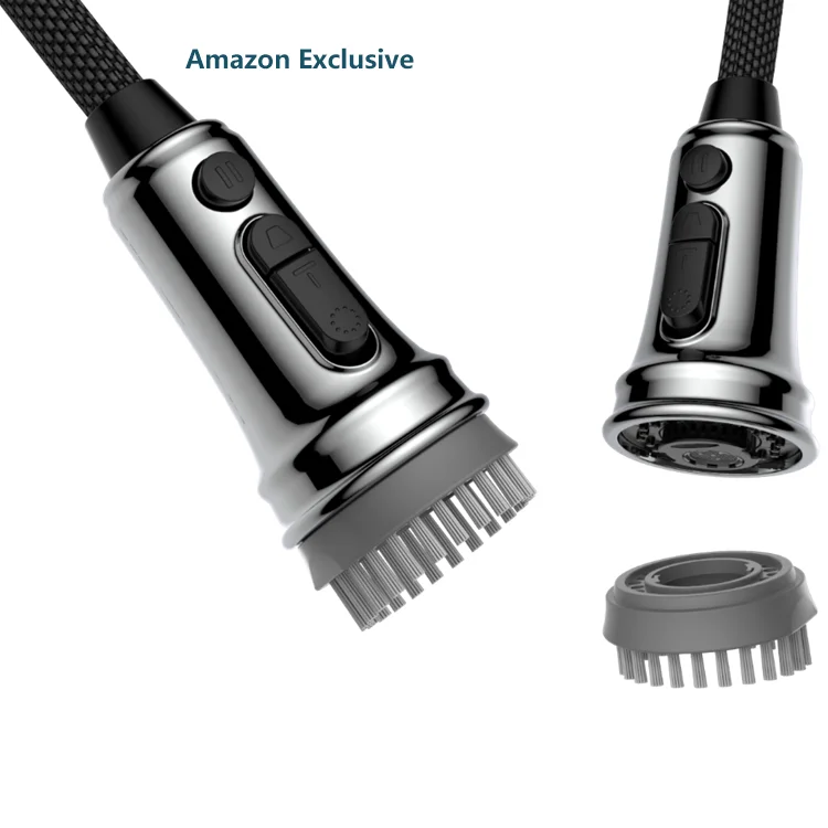AK4 Kitchen Sink Faucet Spray Head Replacement Pull Out Spray Head With Brush 4 Modes Pull Down Faucet Spray Nozzle