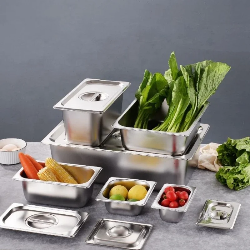 Стандартный ресторанный фуршетный контейнер для еды 1/2 GN CAN Catering из нержавеющей стали Gastronorm Gn пищевая сковорода с крышкой