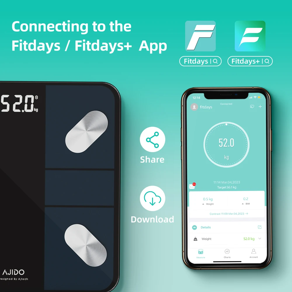 Welland 180kg LED Display Bmi Digital Body Fat Scale Weighing Scale Smart Bathroom Scale