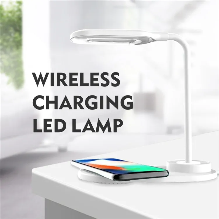  Спальня офисный стол прикроватный LED исследование ночник лампа мобильные смартфоны Qi Беспроводное зарядное