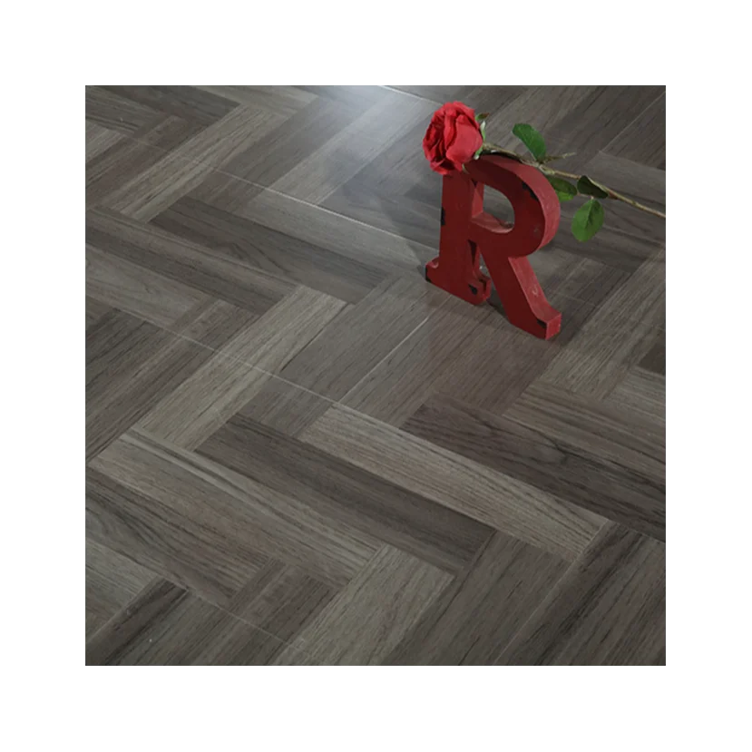 8Mm Dark Brown Grey Board hdf waterproof Laminated Flooring With Underlying