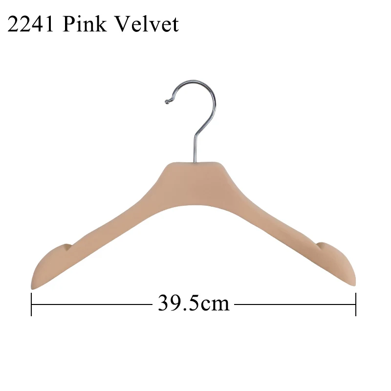 High Quality Custom Pink Velvet Hanger for Female Dress & Coat Multifunctional & Durable Clothes Display Hanger