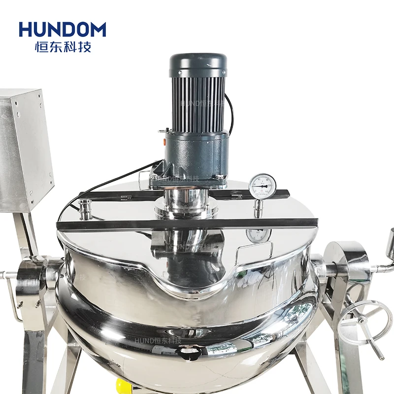 HUNDOM Stainless Steel Heating industrial cooking jacket Kettle with mixer fruit jam cooking machine