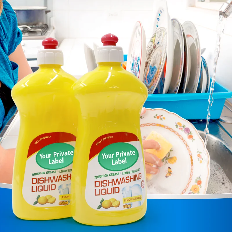 Dish Soap Liquid Lemon Scent Dishwashing Soap Dish Detergent Liquid Soap 450ml With Private Label
