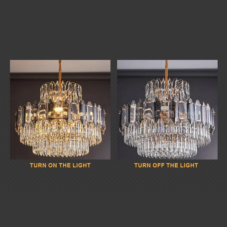 K9 crystal gold pendant light modern high chandeliers ceiling luxury pendant light