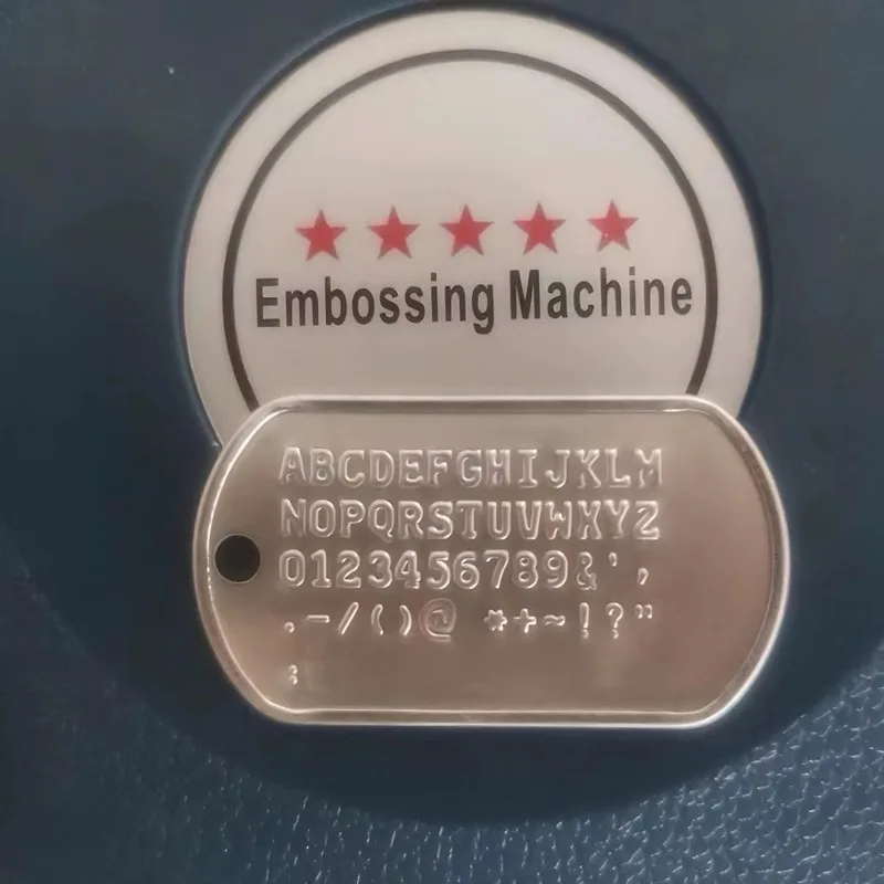 Stainless Steel Dog Tag Name Tag Identity Card Manual Operated Embossing Machine 52 Character Tag Embosser