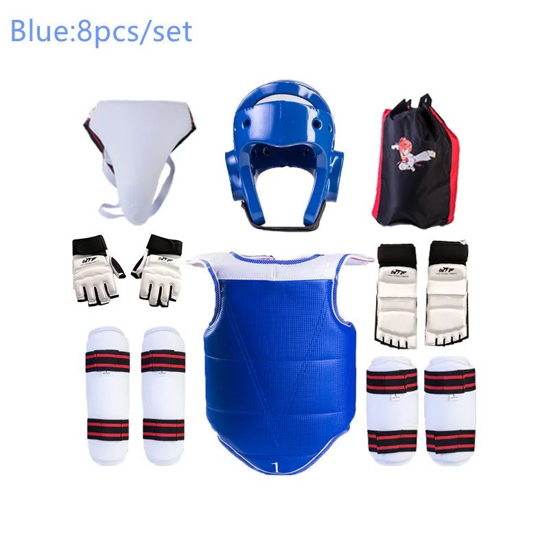 full set martial arts custom logo PU taekwondo protections equipment