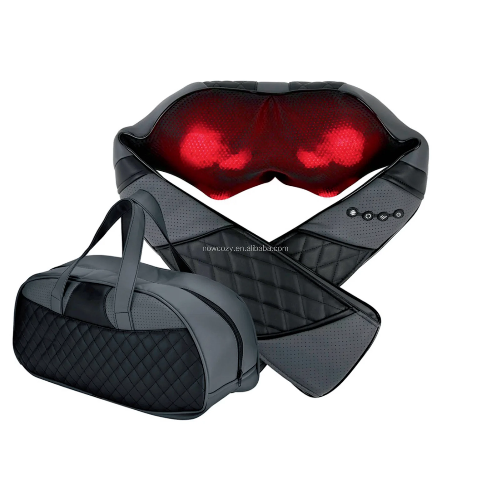 Nowcozy Kneading Neck Shoulder Massager Shiatsu Neck Shoulder Massager with Heat for Muscle Pain Relief