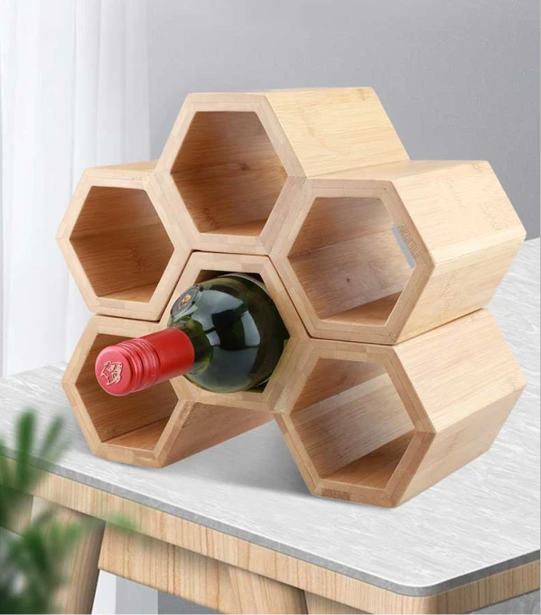  Бамбуковая Винная стойка 3 бутылки