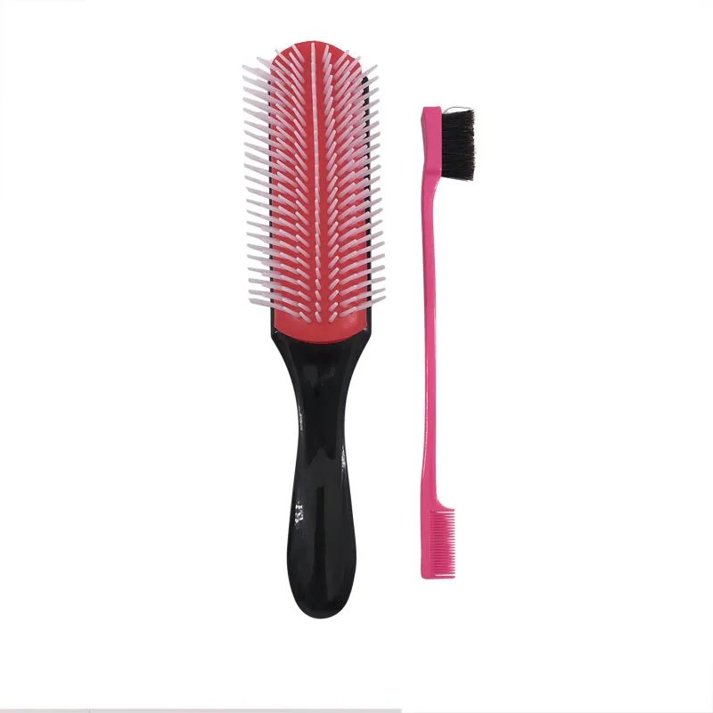 
Amazon Hot Sell 2019 Personalized Nylon Bristles 9 Row Denman Hair Brush 