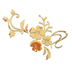 New Wall Stickers Acrylic 3d Mirror Flower Home Decor Stickers Diy Acrylic Floral