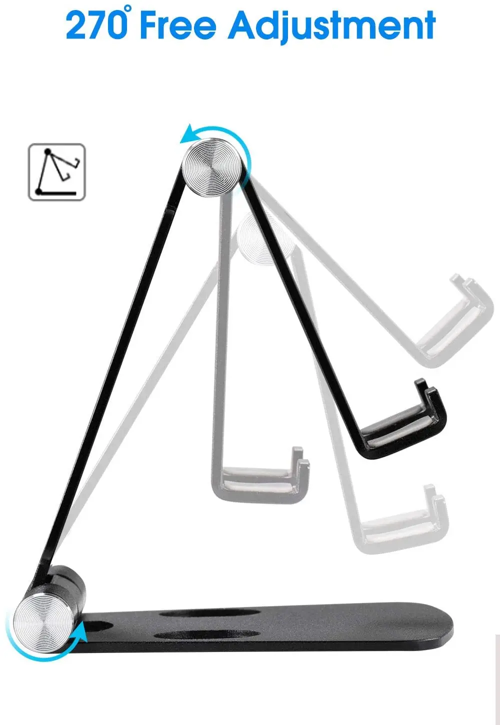  Adjustable tablet Stand Aluminum foldable mobile Holder with Anti-Slip Base and Convenient Charging Port phone holder