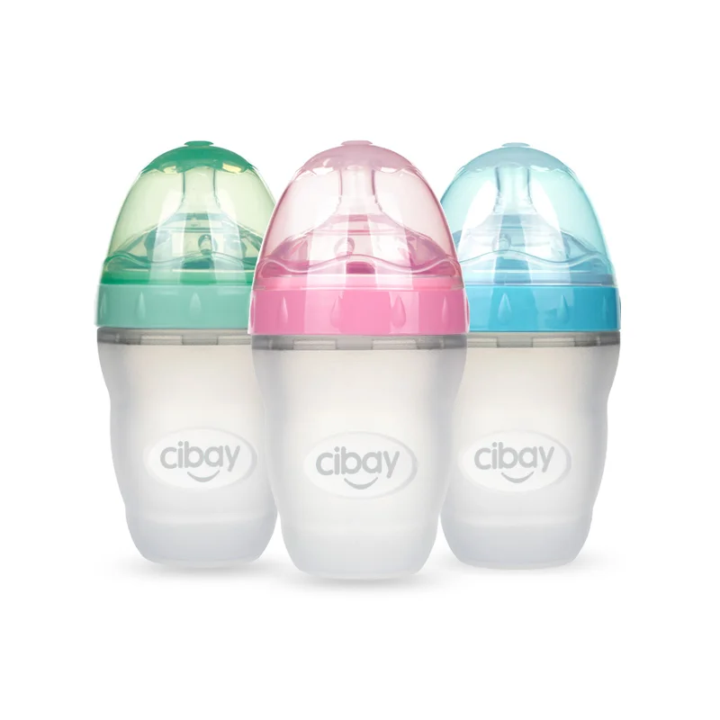 
Food Grade Non-toxic Drop Resistance Soft Silicone Baby Bottle Bpa Free Infant Baby Feeding Milk Bottles 