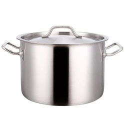 Commercial Cooking Tools Short Body Portable Pot Bowl Using 201 Material Stainless Steel Soup Stock Pots With Compound Bottom