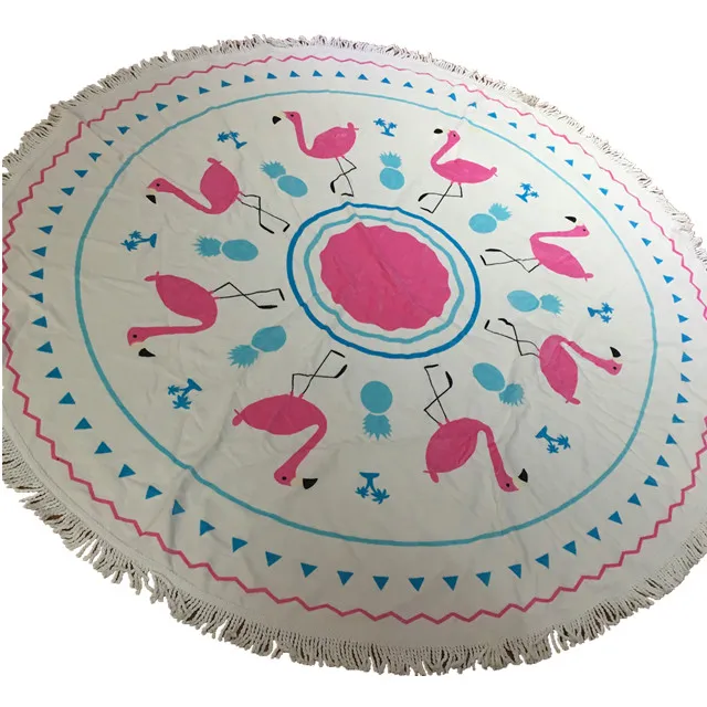 
100% cotton terry /velour reactive printing aztec tropical mandala round beach towel stock wholesale 