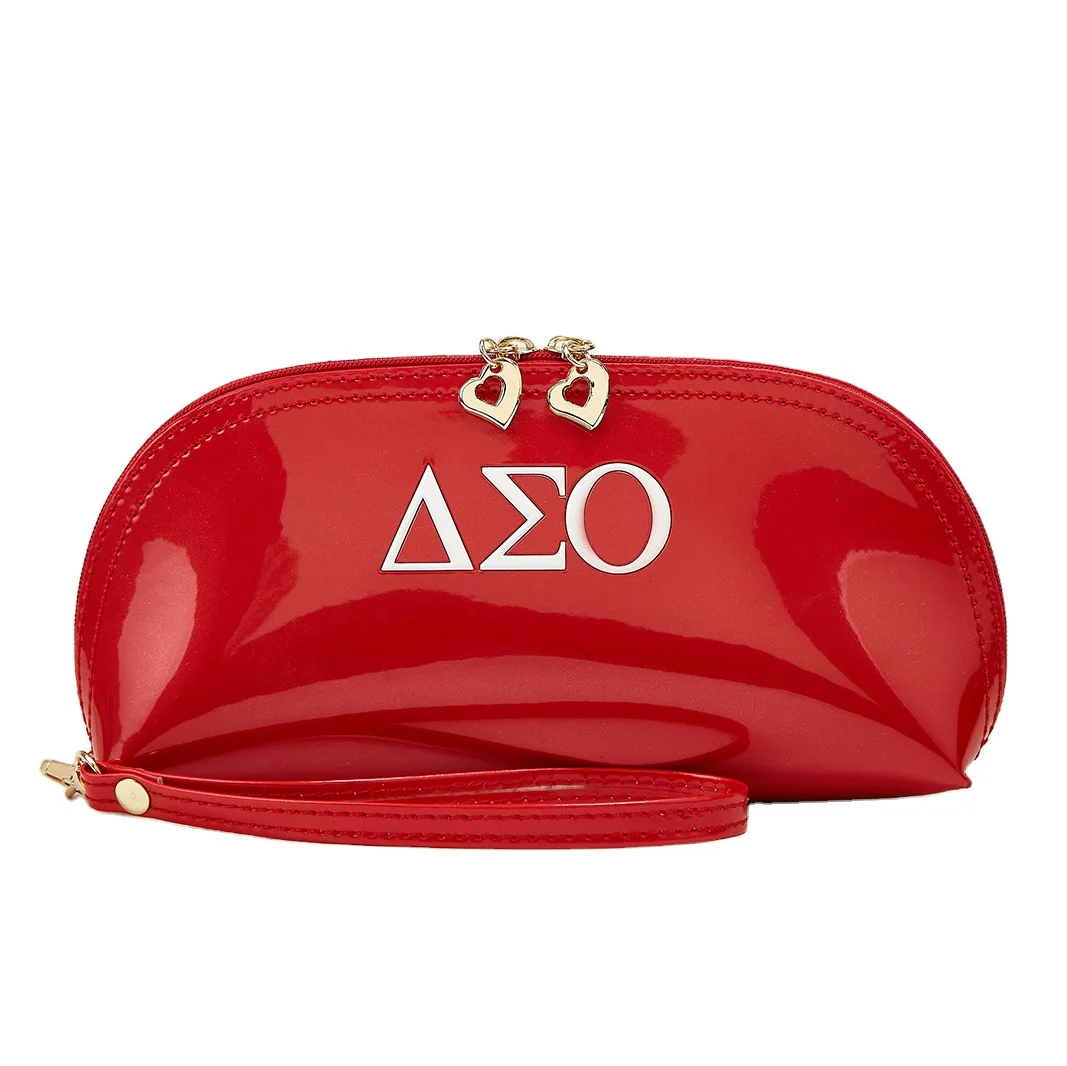 DST Red Patent Leather Ladies Clutch Zipper Wallet Coin Purse Fashion Cosmetic Bag Mobile Phone Lipstick Bag