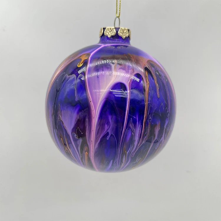 Customized Irregular Texture Glass Christmas Ornaments Christmas Ball Glass Christmas Ornaments
