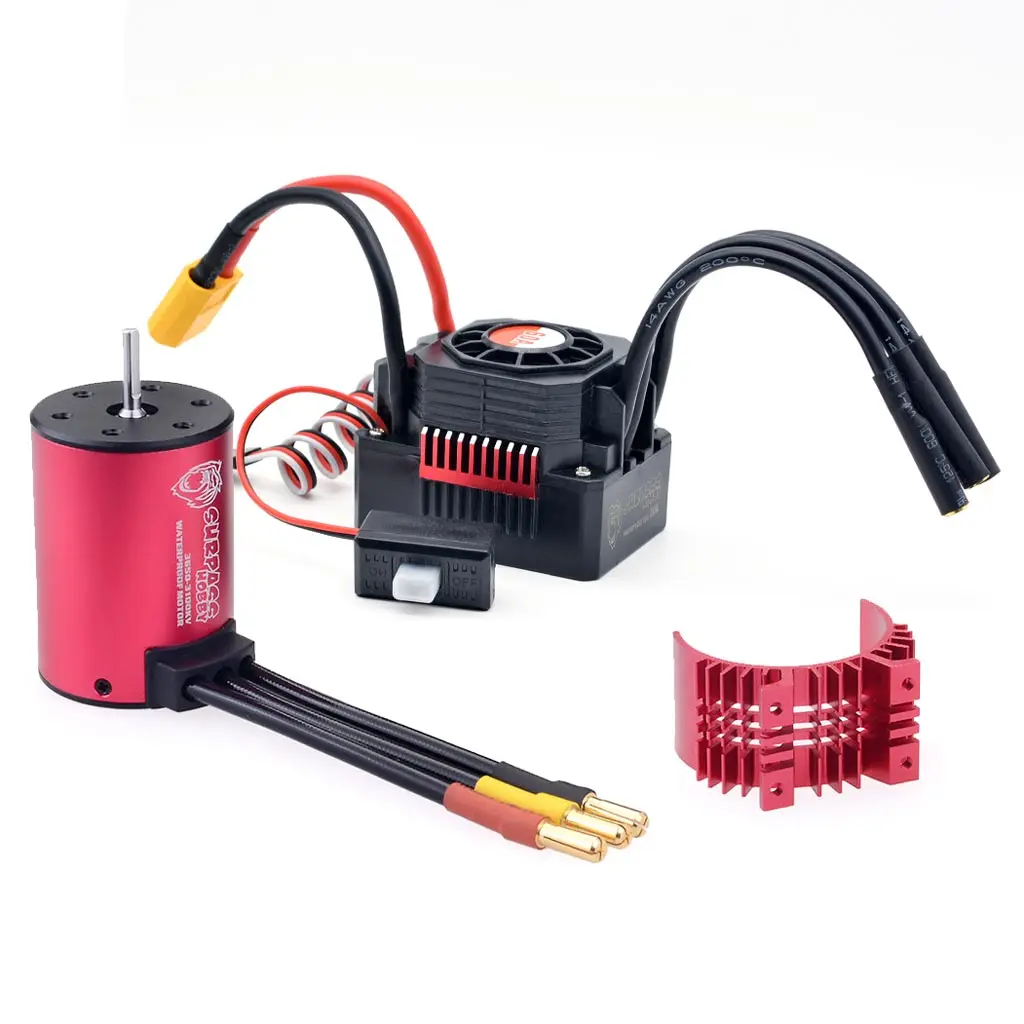 3650 бесщеточный двигатель 60A ESC с радиатором для 1/10 монстр-ТРАКА 1/12 RC Tamiya осевой