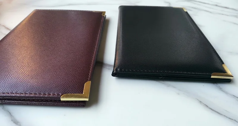 Wholesale Manufacture Bill Folder PU Leather Menu Folder Menu Point Single Clip Cash Holder Check Cheque Holder