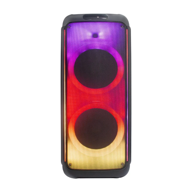 Dual 12 Inch BT Party Box Speaker With Flashing Flame Light For Karaoke
