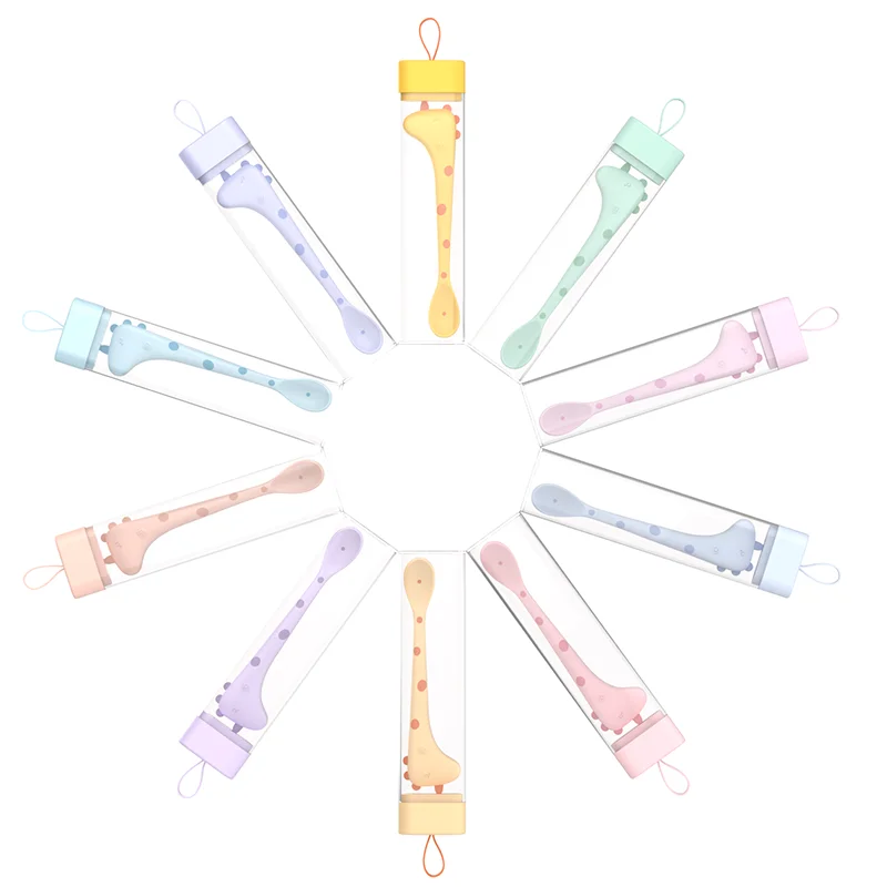 Soft Touch Temperature Reader Changing PP Baby Spoon Heat Sensitive Infant Feeding Spoon