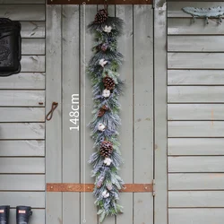 Christmas decorations garland vine nordic snow scene christmas artificial wreath