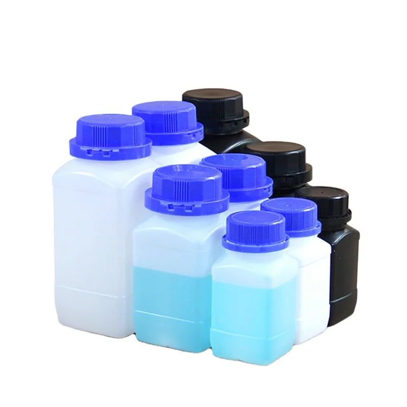 Rectangular HDPE Agrochemical Pharmaceuticals Frosted Plastic Bottles With Inner Caps Manufacturing