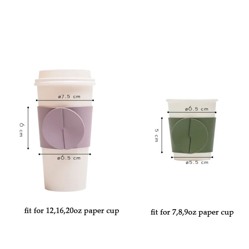 
Wholesales Hot Disposable Coffee Paper Custom Cup Sleeve Leather Cup Holder 