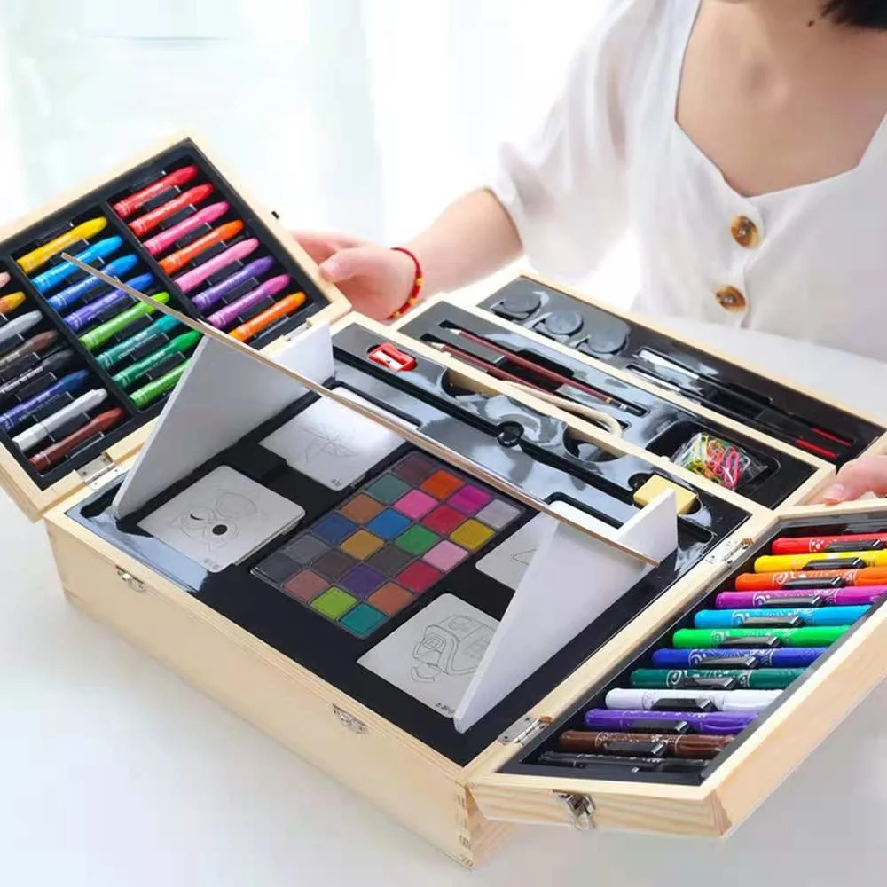 New Design Best Selling Art Products Waterproof Drawing Tool 3 Tiers Watercolor Painting Gift Set For Kids School Arts Supplies