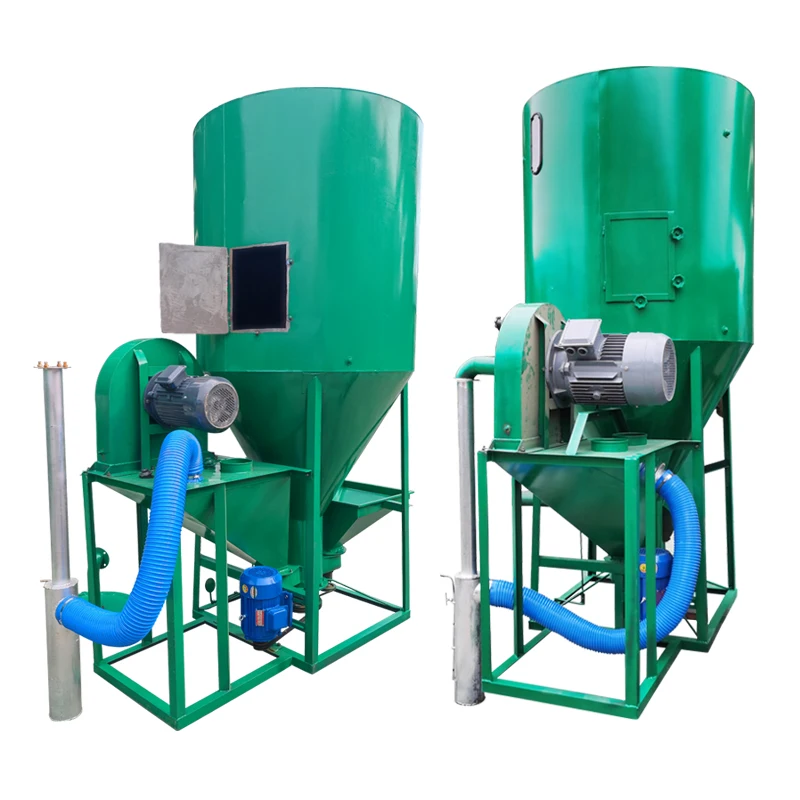 1000-2000kg/h Vertical Mixer Feed Hammer Mills Fodder Grinder Wheat Cob Soybean Grinding And Mixing Machine