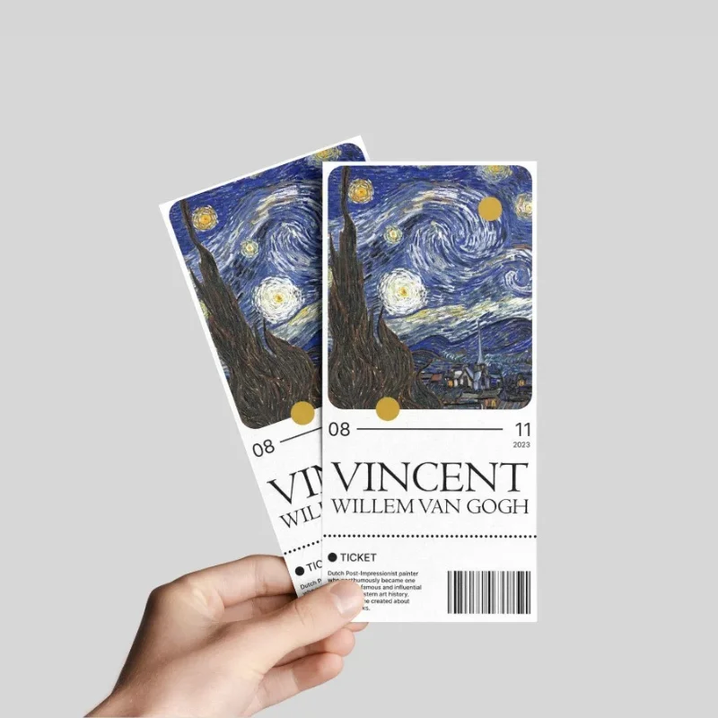 High Quality Custom Logo Print Paper Ticket Card for Event with Tear Line Night Club Concert Ticket