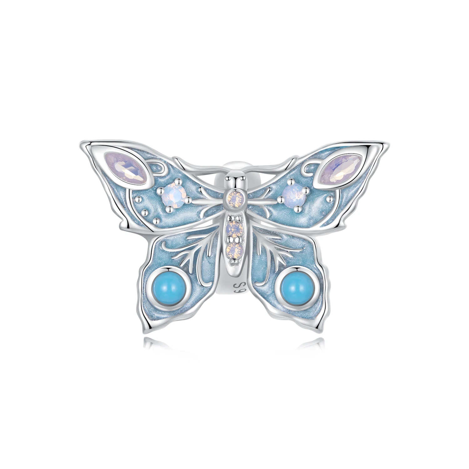 Wholesale price hotsell women butterfly bead making 925 sterling silver charms for girls