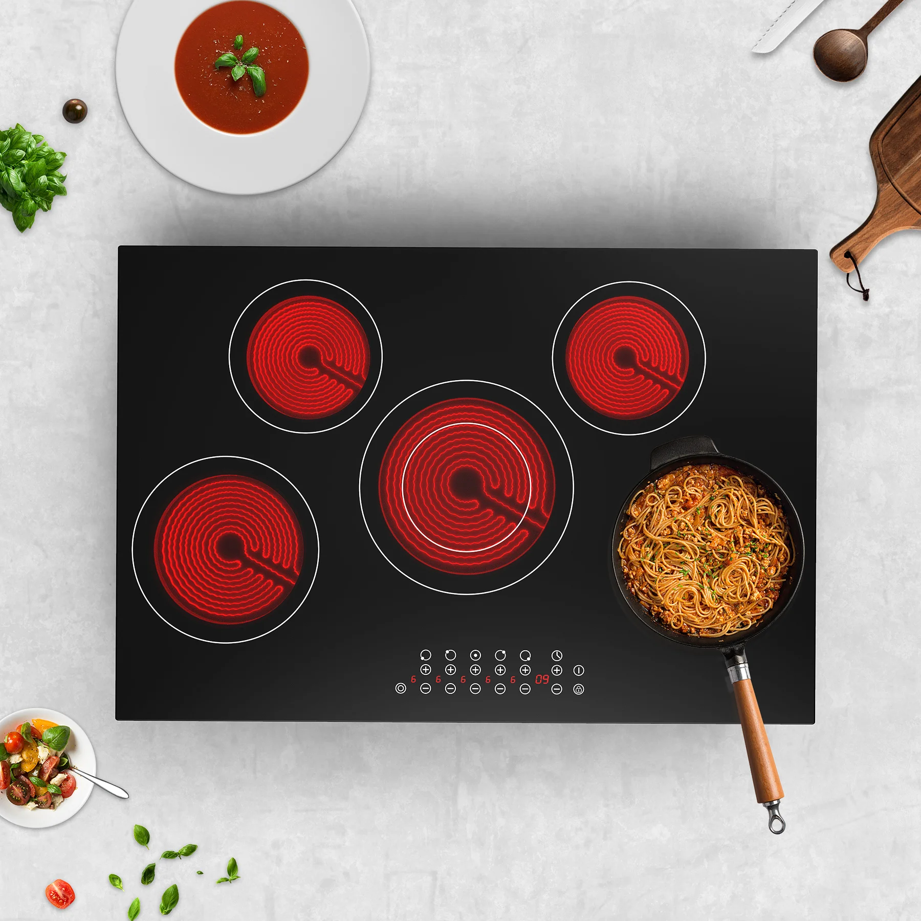 Kitchen Black Crystal Infrared Hot Plate Built-in Ceramic Cooker/Cooktop