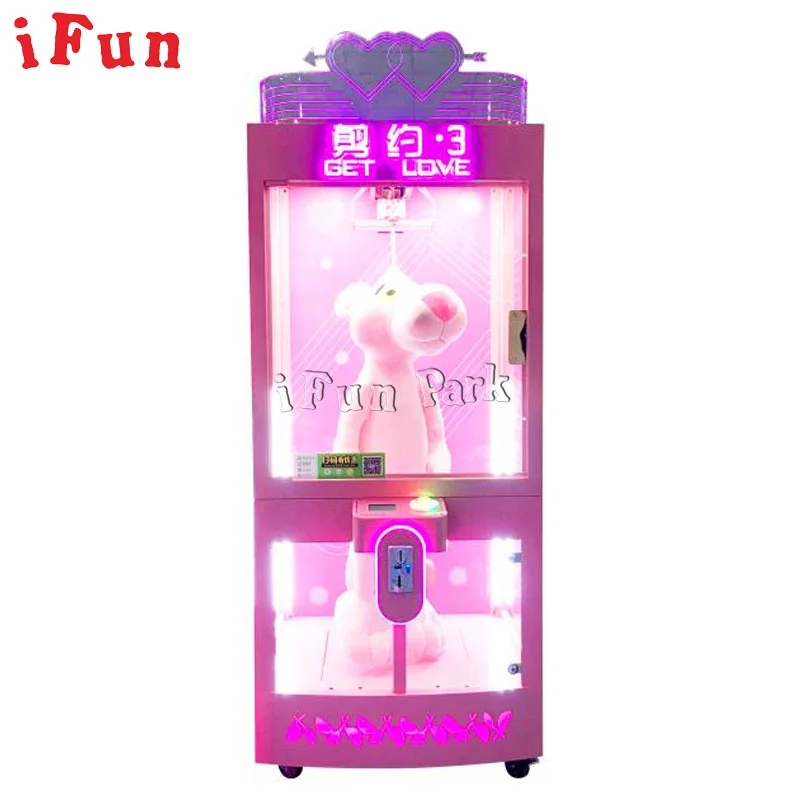 Ifunpark Pink Date Super Cut Big Toy Crane Claw Machine for Sale Indoor Game Center Arcade Coin Operated Gift Game Machine