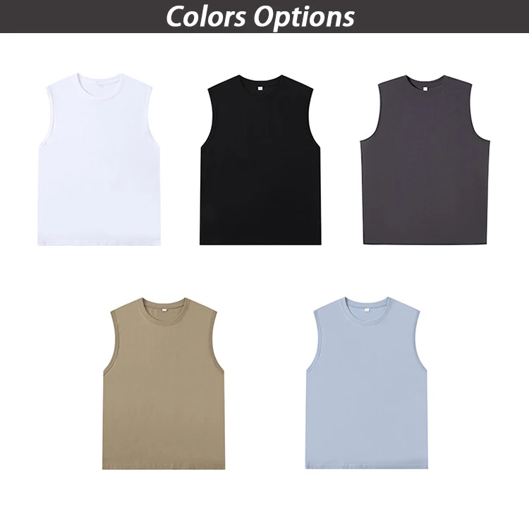Cheap Loose Tank Tops Unisex Sleeveless T Shirts 100% Cotton Custom White Vest