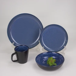 Изысканный Дешевый отель 4 шт кружка стол реактивная глазурь керамические тарелки столовая посуда набор с логотипом