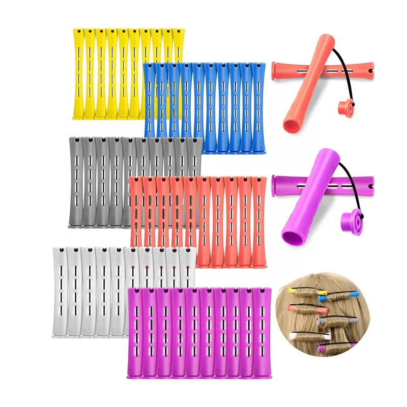Ruyan 12Pcs Plastic Perm Curl Rods Sets Cold Wave Rods Hair Curling Roller DIY Styling Hairdressing Tools for Natural Hair